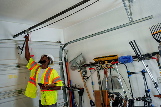 Professional Garage Door Panel Replacement technician working in Bayport, NY
